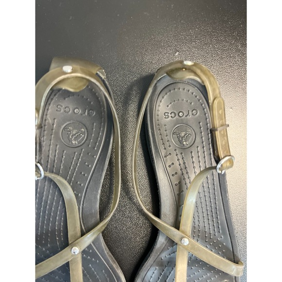 Crocs Sandals Brown Women 7 Gladiator Isabella Strappy Jelly Vacation Beach Stud - Picture 2 of 10